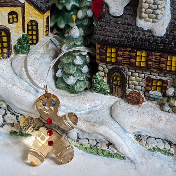 Christmas Crystal Swarovski Ginger Bread Tree Ornament Made In Austria Collector - Picture 1 of 11